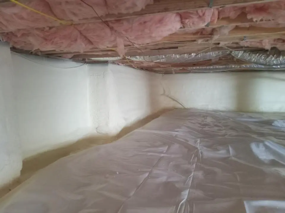 Crawl space encapsulation with closed-cell spray foam for Attic Insulation in Bastrop
